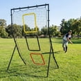 thumbnail image 4 of Baseball & Softball Back Net, 6×4 ft Pitching and Fielding Rebounder with 3 Target Zones – Heavy-Duty Powder-Coated Steel Frame, Portable, Easy Setup – Black, 4 of 6
