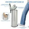 thumbnail image 5 of Better Homes & Gardens Kitchen Trash Can, 7.9 Gallon Stainless Steel Round Step Garbage Bin with Soft Close Lid, Silver, 5 of 9