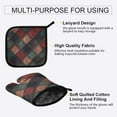 thumbnail image 3 of Yayeee Oven Mitts and Pot Holder Set of 2 Heat Resistant Kitchen Gloves Baking Hot Pad, Red Tartan Pattern, 3 of 5