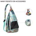 thumbnail image 3 of Earthy Artistic Sling Pack - Adjustable Crossbody Bag with Retro Designs, 3 of 4