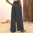 thumbnail image 5 of Jerdar Womens Wide Leg Pants Palazzo Casual Flowy Elastic Waist Pant Dressy Long Lounge with Pockets Summer Spring Outfits L, 5 of 6