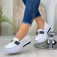thumbnail image 4 of Mocassins à Plateforme Confortables pour Femmes, Décontractés, Plats, en PU, Chaussures de Marche, Style Vintage, 4 of 7