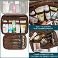 thumbnail image 5 of PAVILIA Hanging Toiletry Bag Women Men, Foldable Cosmetic Organizer Travel Bag, Water Resistant Makeup Bag Toiletries, Large Travel Essentials Kit (Dark Brown), 5 of 8