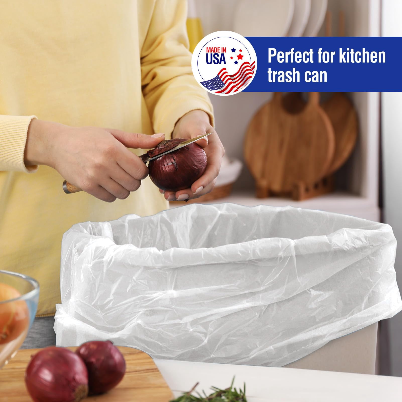 Cozymood 33 Gallon Trash Bags, 100 Count Heavy Duty Garbage Bags, Garbage Can Liners Outdoor Indoor, 0.9 Mil, Clear