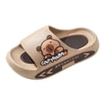 thumbnail image 2 of Boys Girls Sporty Slippers Kids Open Toe Thick Sole Slides Lightweight Sandals for Summer Daily Play Khaki Size 9.5-10 Years, 2 of 6