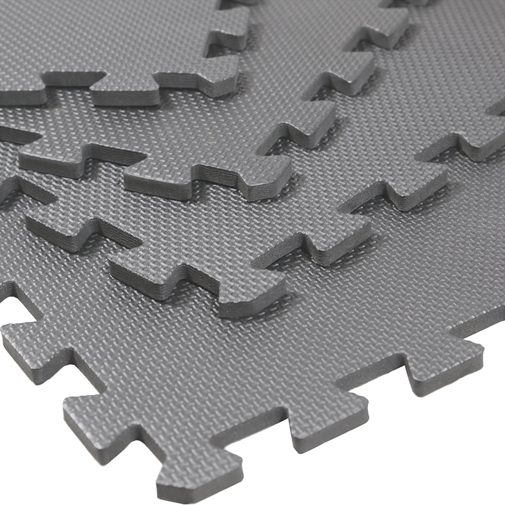 Xspec  3/8" Thick 100 Sq Ft EVA Foam Floor Exercise Gym Mats, Charcoal Grey | 1