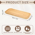 thumbnail image 2 of Uxcell Bamboo Serving Tray, 12.6 x 5 Inch Square Wooden Trays Portable Serving Platters for Food Fruit, Snacks, Bread, Vanity, Weddings, Picnics, Khaki, 2 of 7