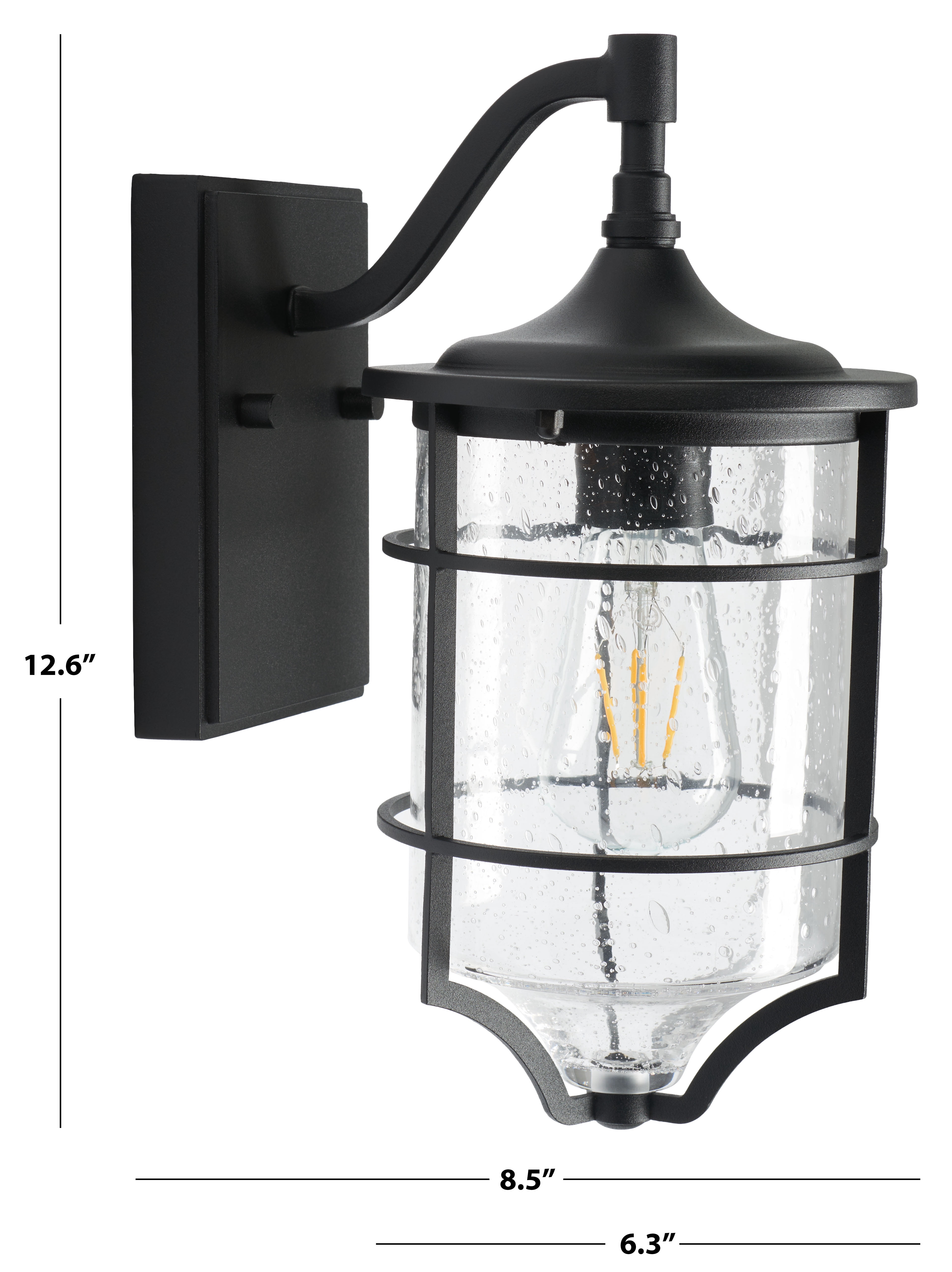 SAFAVIEH Rueda 2-Light ST58,E26 Bronze Steel Wall Sconce with Black Shade, Set of 2