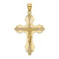 thumbnail image 1 of FB Jewels 14K Yellow Gold Crucifix with Spade Tips Textured and Cut Out Pendant, 1 of 4