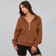 thumbnail image 4 of Women's Half Zip Pullover Cropped Hoodie Autumn Zipper Long Sleeve Hoodie White XXL, 4 of 4