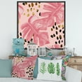 thumbnail image 2 of Designart 'Rough Brush Strokes Pink Colored Monstera I' Tropical Framed Canvas Wall Art Print, 2 of 5