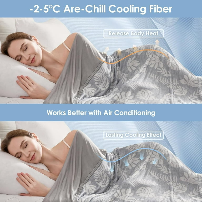 VK LIVING Cooling Blanket for Hot Sleepers 90 x 90 Breathable Summer Blankets Q Max 0.5 Arc Chill Cooling Thin Blankets for Night Sweats Lightweight