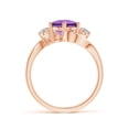 thumbnail image 2 of ANGARA Natural 1.7 Ct. Amethyst with Diamond Classic Ring in 14K Rose Gold for Women (Ring Size: 5.5), 2 of 9