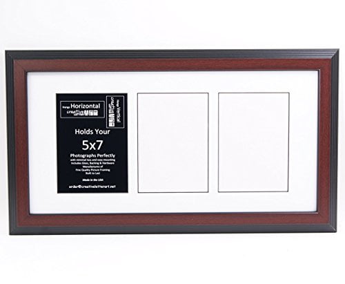 7 Opening 4x6 Glass Face Mahogany Picture Frame W// 10x36 White Mat Collage