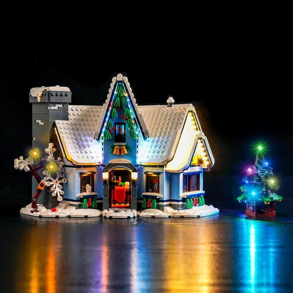 Upgraded Led Light Kit for Lego Santa's Visit Christmas House Building Set, Compatible with Lego 10293 Model, Festive Home Décor, Gift Idea for Adults and Families (Model Not Included)