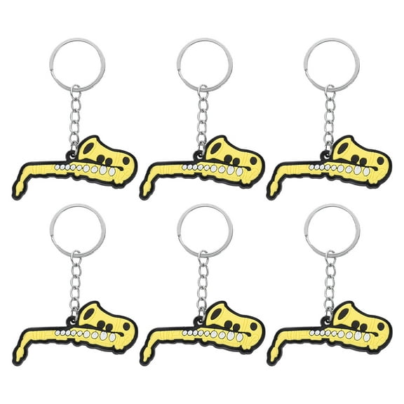 6Pcs Saxophone Keyring Instrument Pendant Key Chain Purse Bag Hanging Charm