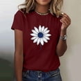 thumbnail image 1 of Ovbmpzd Hauts Amusants pour Femmes Tendance Été Rouge Manches Courtes T-Shirts Graphiques Floraux pour Femmes P, 1 of 5