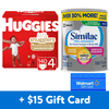 [$15 Savings] Similac Pro-Advance Value-Size Infant Formula and Huggies Little Snugglers Size 4 Diapers with Free $15 Walmart eGift Card