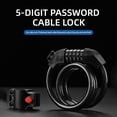 thumbnail image 3 of MKHSQHDG Today's Deals Lock Electric Vehicle Five Digit Password Lock Mountain Bike Bar Wire Ring Lock Riding Equipment, 3 of 8