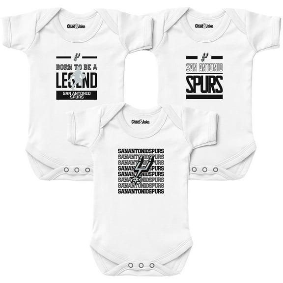 Newborn & Infant Chad & Jake White San Antonio Spurs 3-Pack Bodysuit Set