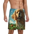 thumbnail image 2 of Logiee Happy Dog In Flower Field Print Men's Pajama Shorts with Drawstring & Pockets,Sleep Shorts for Men,Sleepwear Bottoms,Elastic Waistband Loungewear-X-Large, 2 of 6