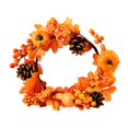 thumbnail image 3 of Couronne d'Automne de Citrouilles Porte d'Entrée Suspendue Couronne d'Automne de Feuilles d'Érable Couronne, 3 of 9