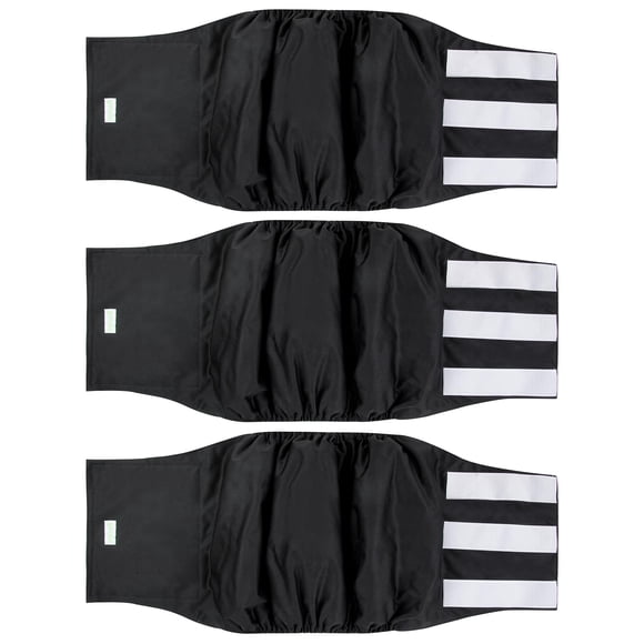 Envoltura Wegreeco para panza para perros, lavable, extragrande, negra (paquete de 3)