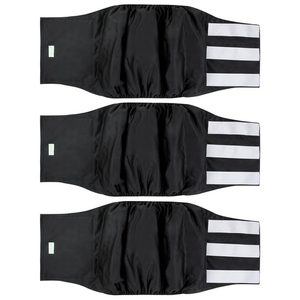Envoltura Wegreeco para panza para perros, lavable, extragrande, negra (paquete de 3)