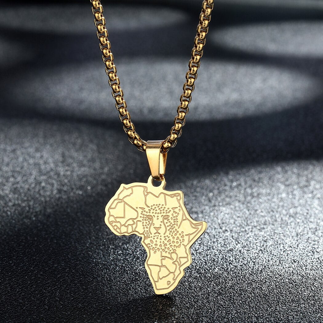 Africa Map Necklace Pendant- Plain– motherlandfanscom