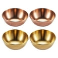 thumbnail image 1 of Juego de 4 platos para aperitivos, salsas y especias de acero inoxidable., 1 of 7