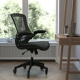 thumbnail image 2 of Flash Furniture Kelista Desk Chair with Transparent Roller Wheels | Swivel Chair with Kelista Mid-Back Black Mesh and LeatherSoft Seat for Home Office and Desk, 2 of 9