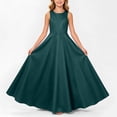 thumbnail image 2 of OGLCCG Junior Bridesmaid Dresses Flower Girl Dress for Teen Girls Formal Wedding Party Sleeveless Crew Neck Princess Long Dresses 0-13 Years, 2 of 5