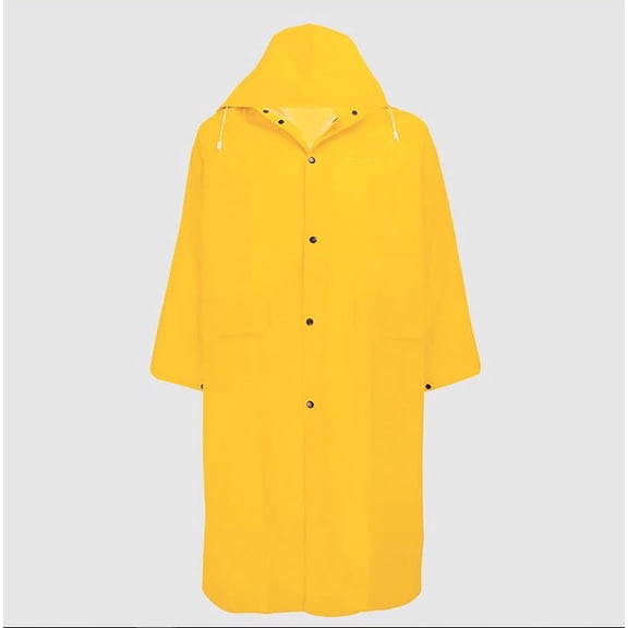 Waterproof RCB89 Raincoat with Detachable Hood, Yellow, PVC/Polyester, Size M
