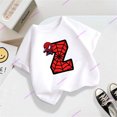 thumbnail image 3 of Vestido de verano de moda 2024, camiseta de algodón con cuello redondo, ropa para niña y niño, disfraz de dibujos animados Kawaii de Spider-Man con letras AZ, camiseta de moda, 3 of 5