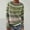 Army Green, variant on Women's Knitted Fair Isle Print Retro Sweater Crewneck Long Sleeve Pullover Tops Casual Loose Tops