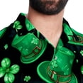 thumbnail image 5 of Saint Patrick's Day Men's Short Sleeve Hawaiian Poplin Shirt - Casual Printed Button Down Summer Beach Shirt for Men, 5 of 6