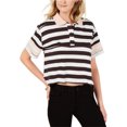 thumbnail image 1 of Rules of Etiquette - Polo a rayas para mujer, color negro, extragrande, 1 of 1