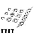 thumbnail image 2 of 12Pcs Carbide Cutter Insert Set Sharp Carbide Cutter Combination Set with 4 Screws Durable 0.5inch /0.43inch Square/1.2inch Rhombus Shape Cutter for Woodworking, 2 of 11