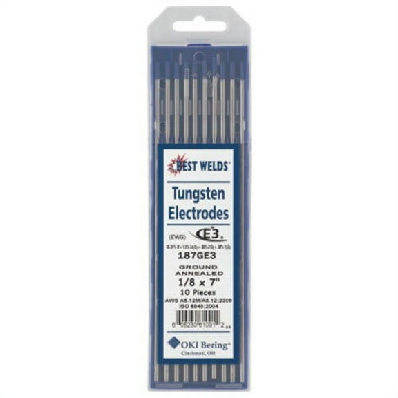 Best Welds E3 Tungsten Electrode, 1/8 in x 7 in, 10 PK