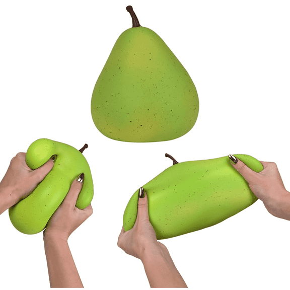 Jumbo crunchy Pear Squishy-16 cm Ultra-Soft Slow Rising Jumbo Food Themed Squishy Toy, Super Soft Sensory Fidget, Smooth Squeezable Stress Relief, Focus & Relaxation,green