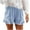Light Blue1, variant on Jalioing Plus Size Fashion Shorts for Women Loose Flare Leg Elastic Waist Casual Shorts with Pocket S-5XL
