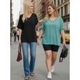 thumbnail image 5 of MOYIKO Oversized T shirts for Women V Neck Short Sleeve Loose Tees Summer Casual Basic Tops, 5 of 7
