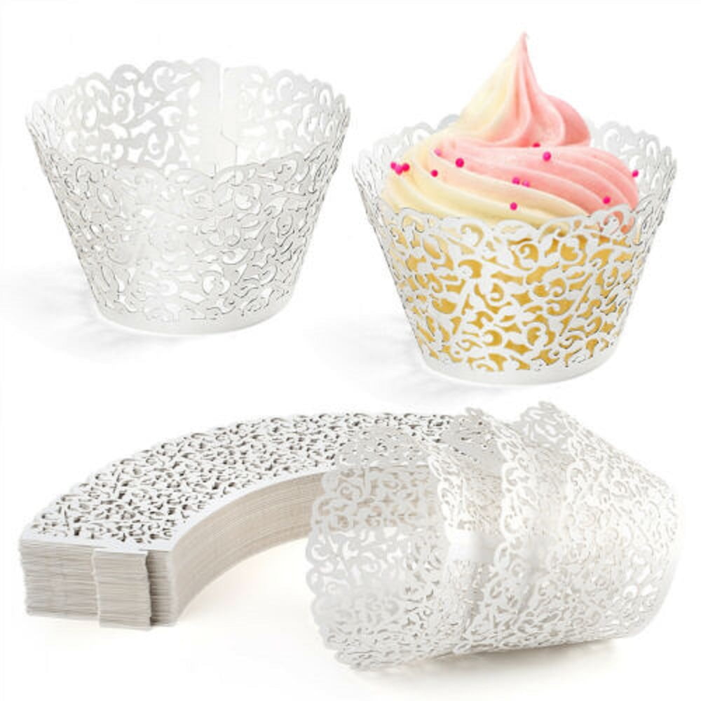 Lace Cupcake Wrappers Liners Muffin Tulip Case Bake Cake Paper Baking Cup 200pcs 