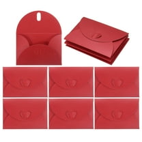 Uxcell Mini Envelopes, 25 Pack Greeting Card Envelopes with Heart Clasp Tiny Items Storage, Wine Red 4" x 2.8"