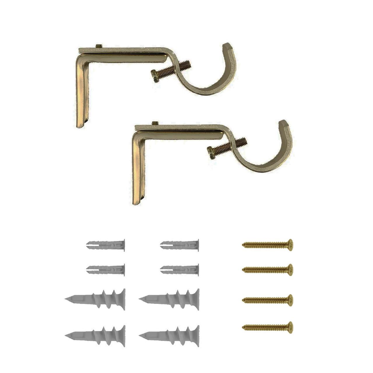 Better Homes & Gardens Plated Brass 3/4" to 1" Adjustable Curtain Rod Brackets, 2 Count