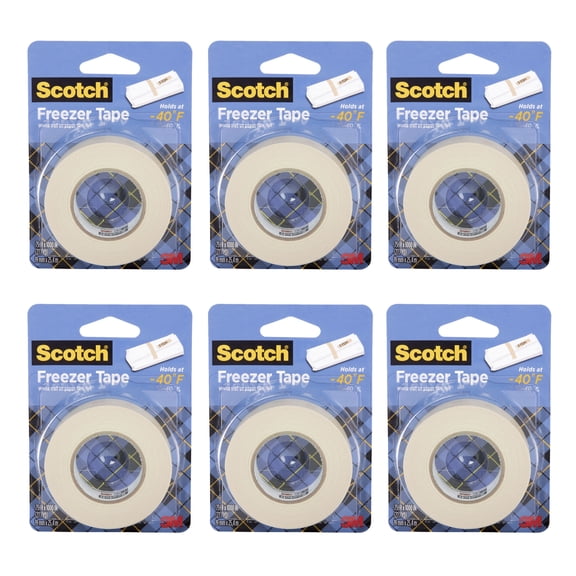 Scotch Freezer Tape, White, 3/4 in. x 1000 in., Holds at -40F, 1 Roll