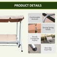 thumbnail image 5 of Outsunny Sling Fabric 3 Person Steel Outdoor Patio Porch Swing Chair with, 5 of 9