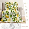 thumbnail image 5 of Lemon Yellow Blanket Soft Cozy Warm Throw Blanket for Couch, Plush Fuzzy Flannel Fleece Blankets for Sofa, Country Watercolor Floral Leaf Green White Bed Blankets Lightweight Gifts for Women, 50"x60", 5 of 9