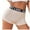 Z23-Beige, variant on Women’s Boyshort Briefs, Mid Waist Butt Lifting Seamless Underwear with Letter Waistband Stretchy Breathable Comfortable Panties