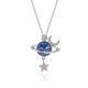 thumbnail image 1 of Collar de plata Oso de Fresa Universo Estrella Luna Cristal 925, 1 of 5